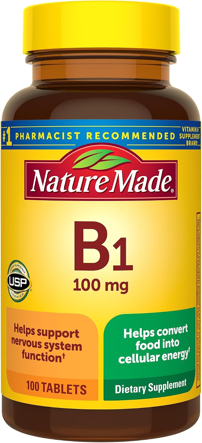 Nature Made vitamin B1 thiamine 100mg 100 tablets for energy metabolism