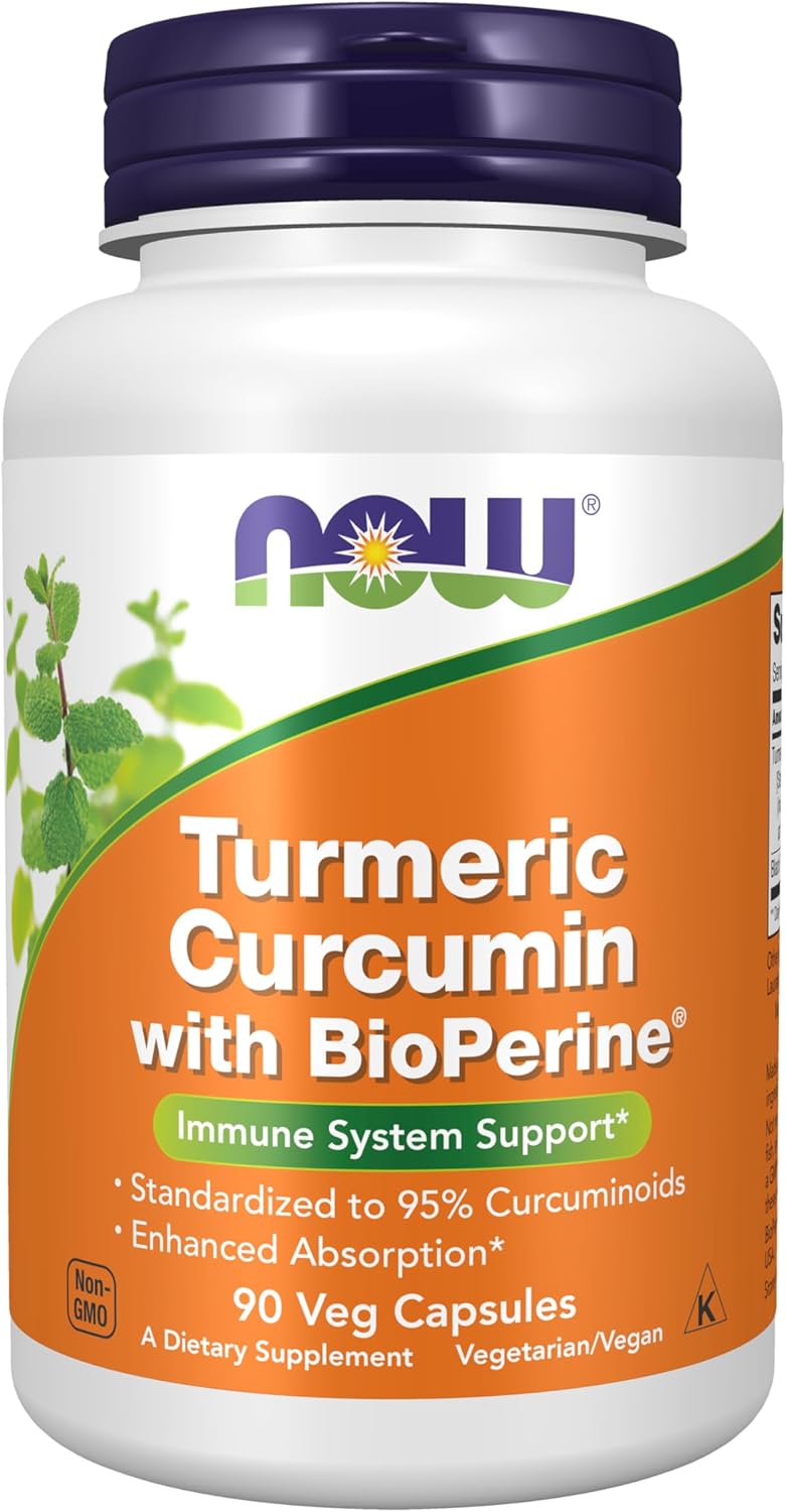 NOW turmeric curcumin with BioPerine 90 veg capsules for inflammation support