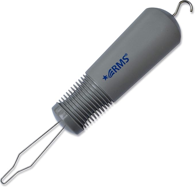 RMS button hook with zipper pull for one-handed dressing assistance