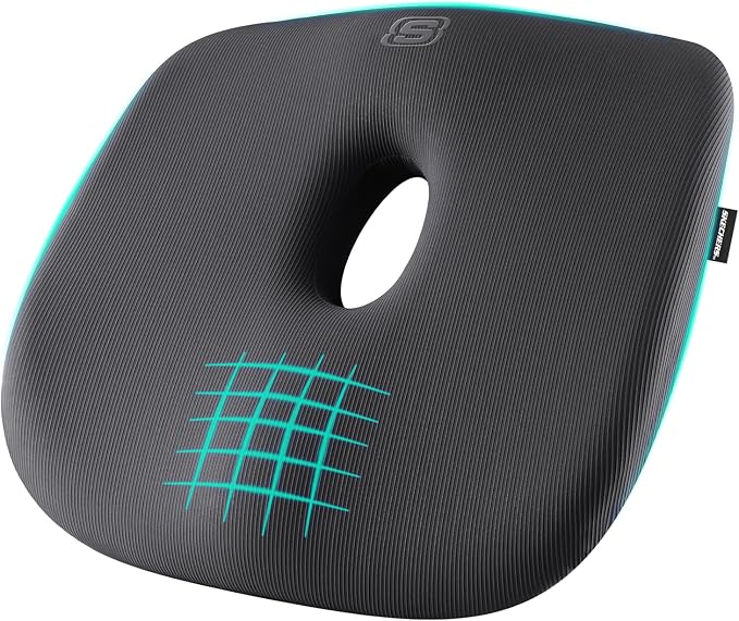 Skechers memory foam donut seat cushion for tailbone pain relief